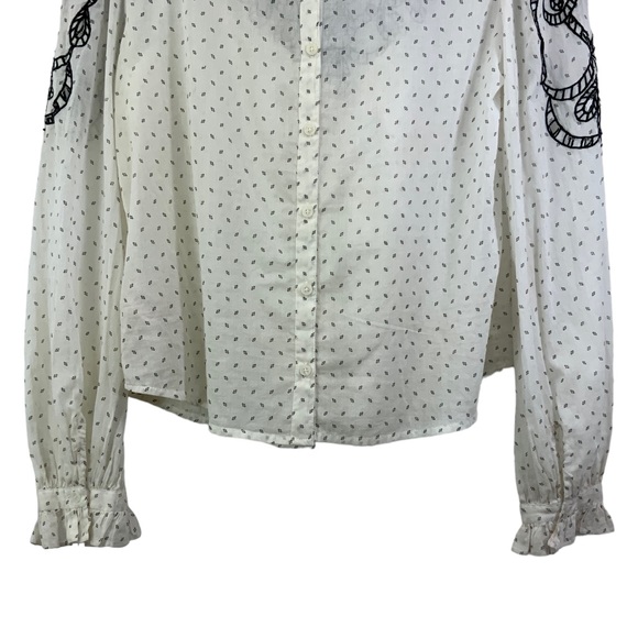FREE PEOPLE Everything I Know Peasant Top Boho Long Sleeve Top H8 - Picture 7 of 9